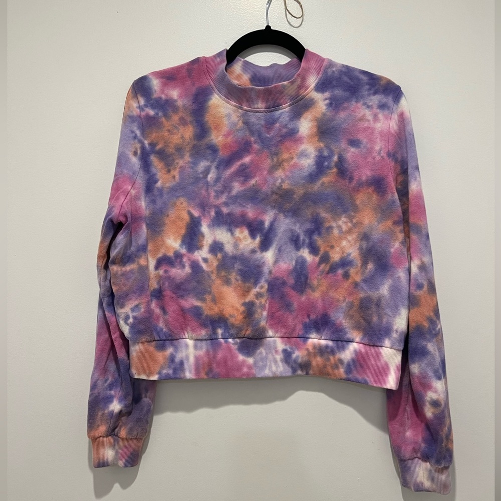 Mockneck tie dye sweatshirt